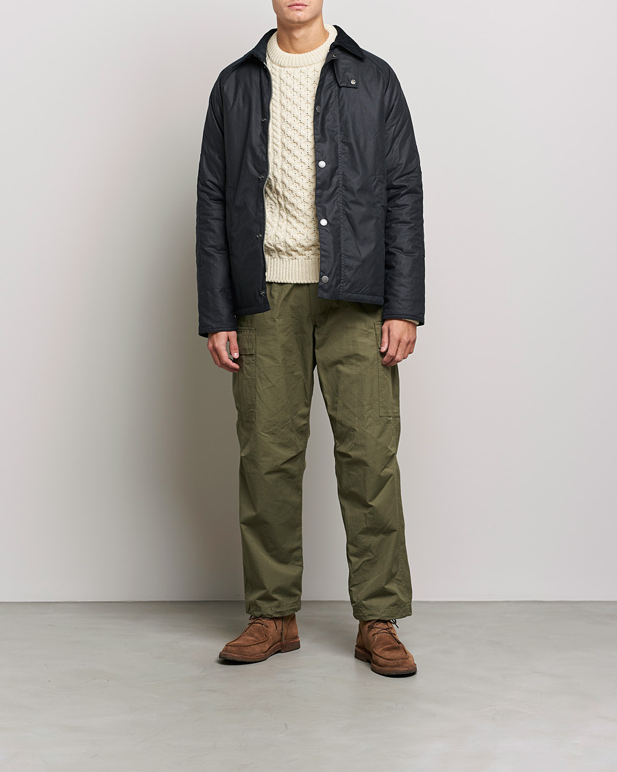 Barbour wax jacket white sales