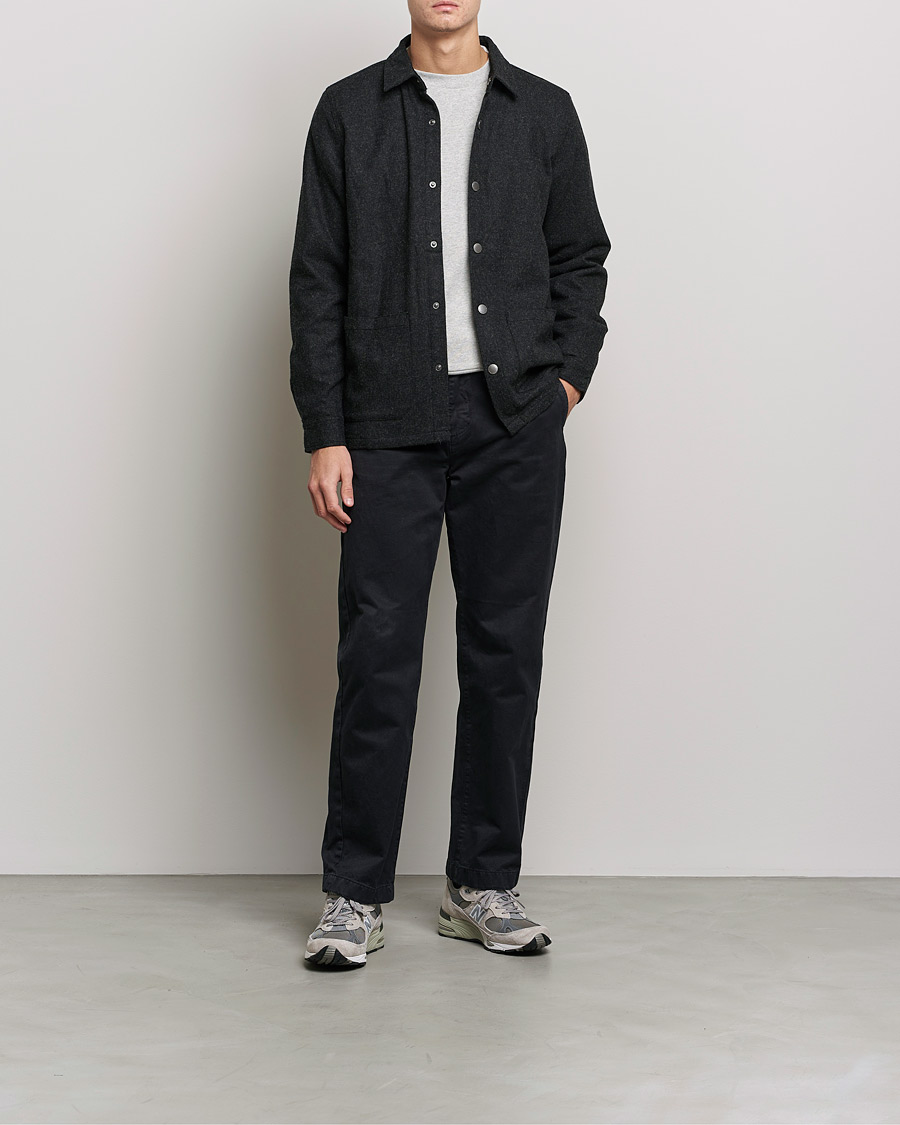 Herre | Overshirts | Barbour White Label | Peter Wool Overshirt Charcoal Marl
