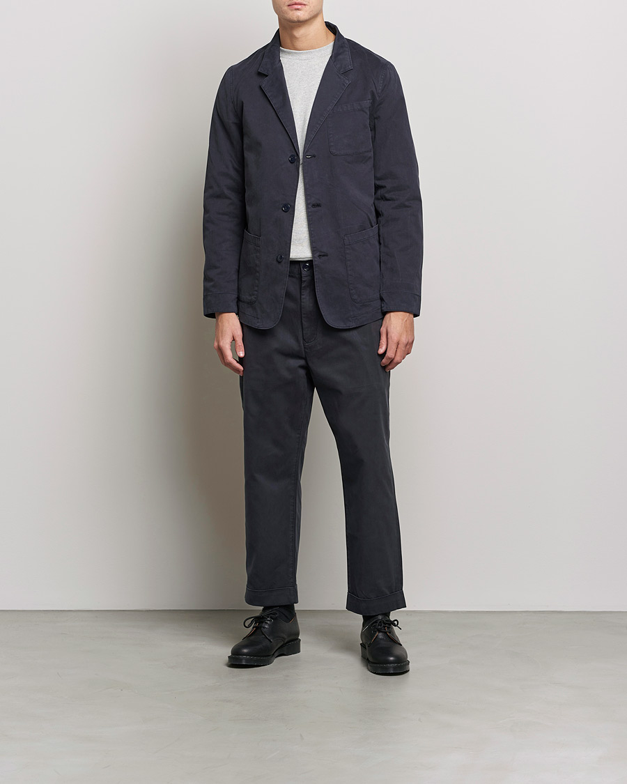 Herre | Bukser | Barbour White Label | Baker Cotton Trousers City Navy
