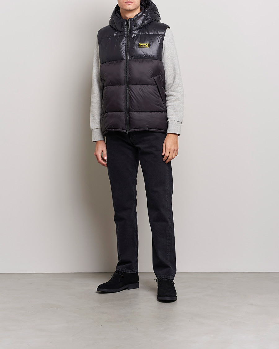 Herre | Vester | Barbour International | Balfour Hooded Gilet Black