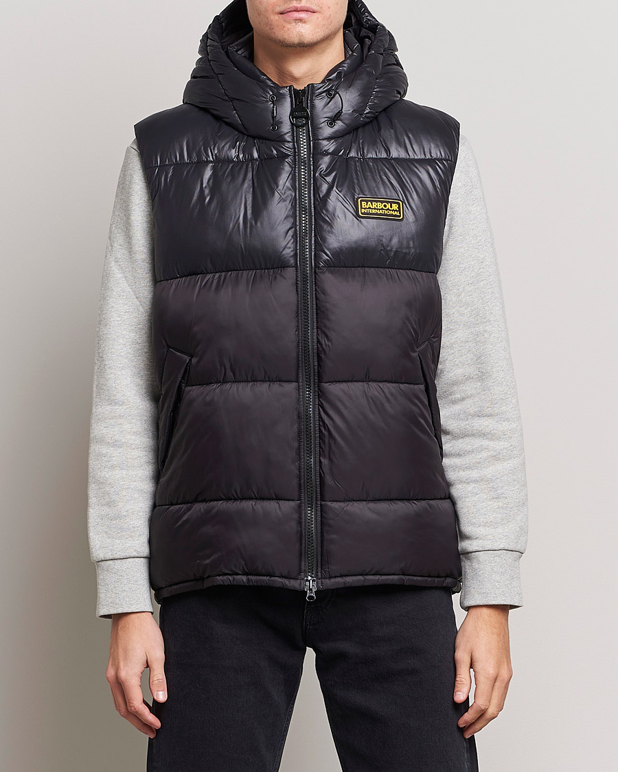 Herre | Dunvester | Barbour International | Balfour Hooded Gilet Black