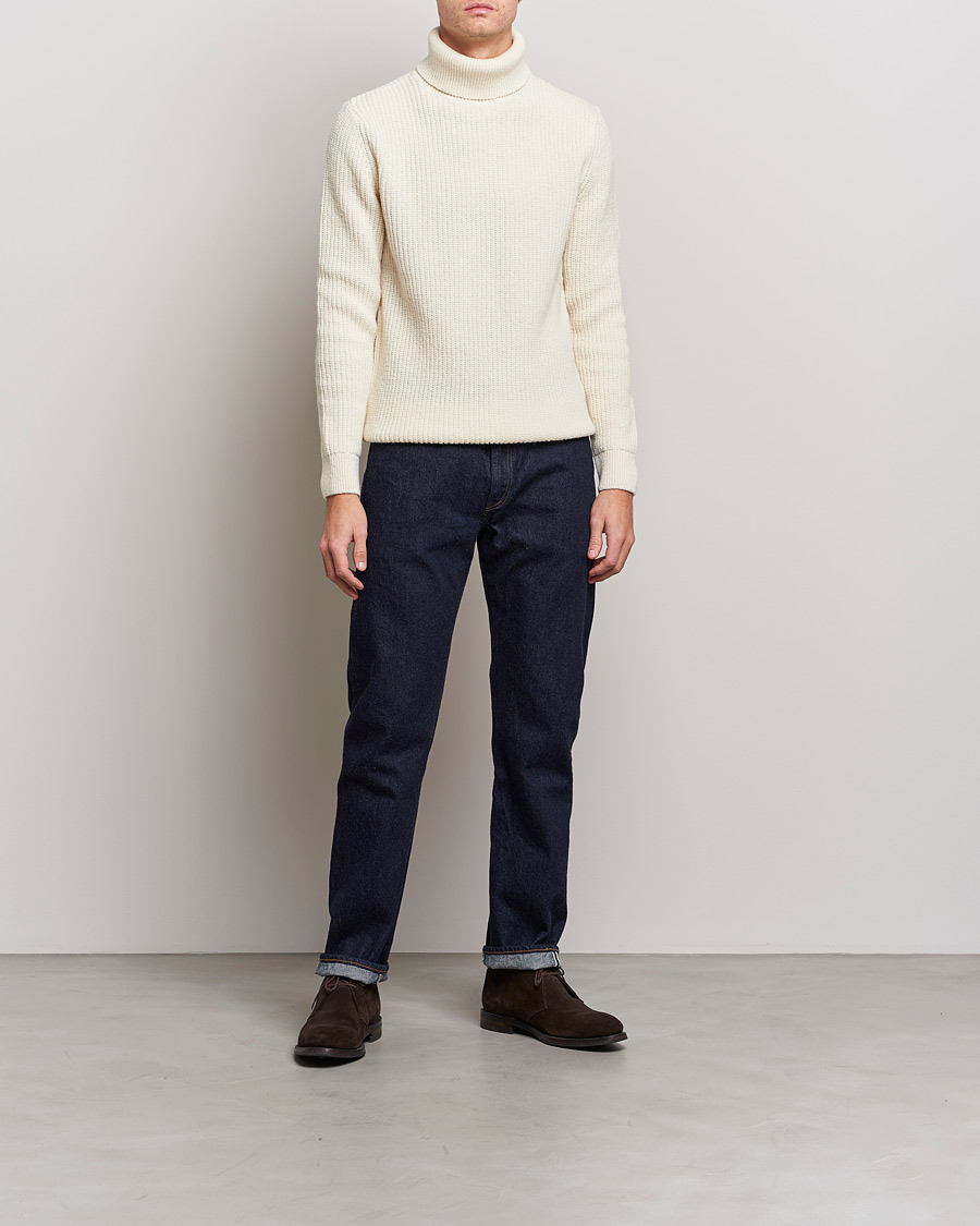 Herre | Gensere | Barbour International | Knitted Rollneck Whisper White
