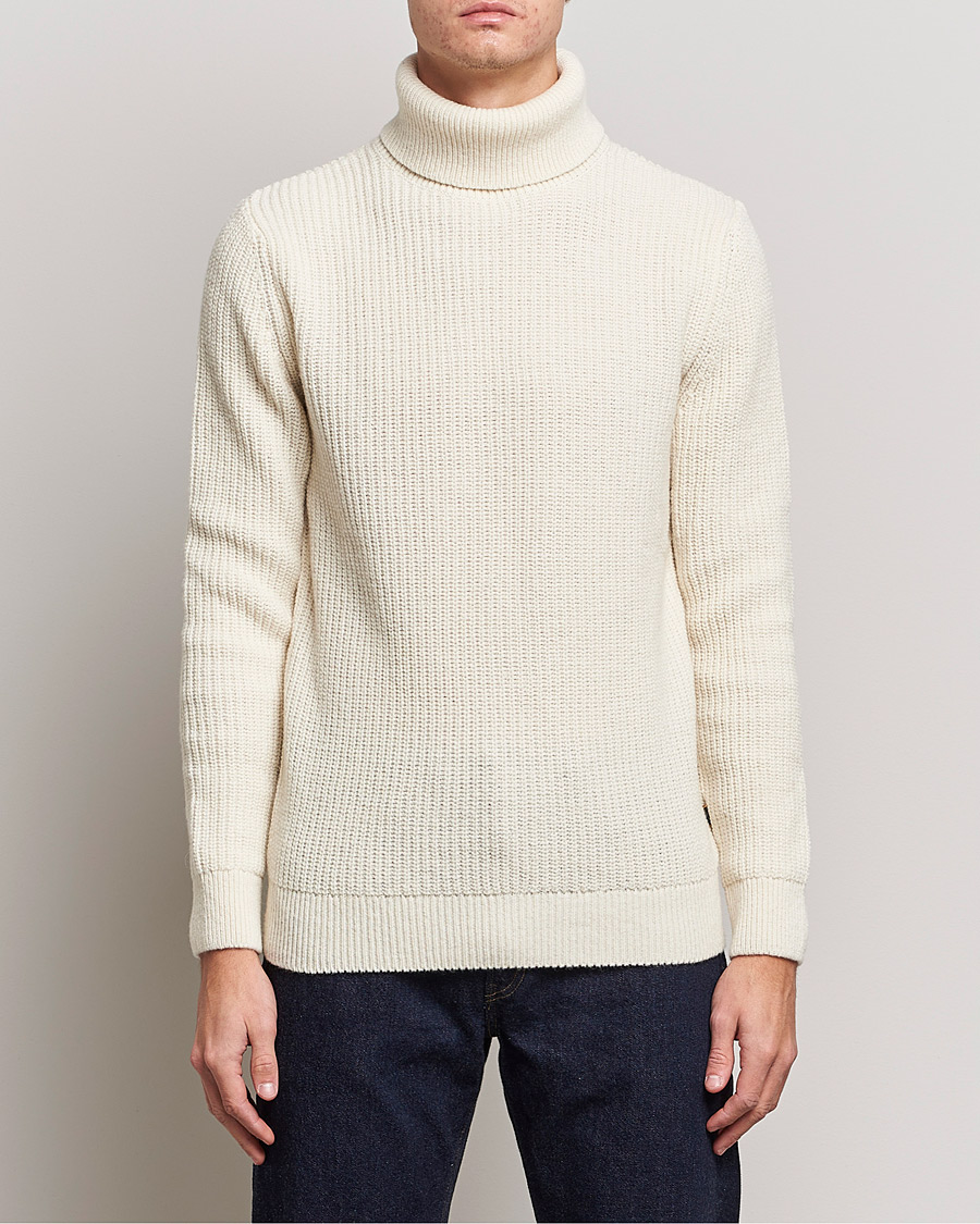 Herre | Gensere | Barbour International | Knitted Rollneck Whisper White