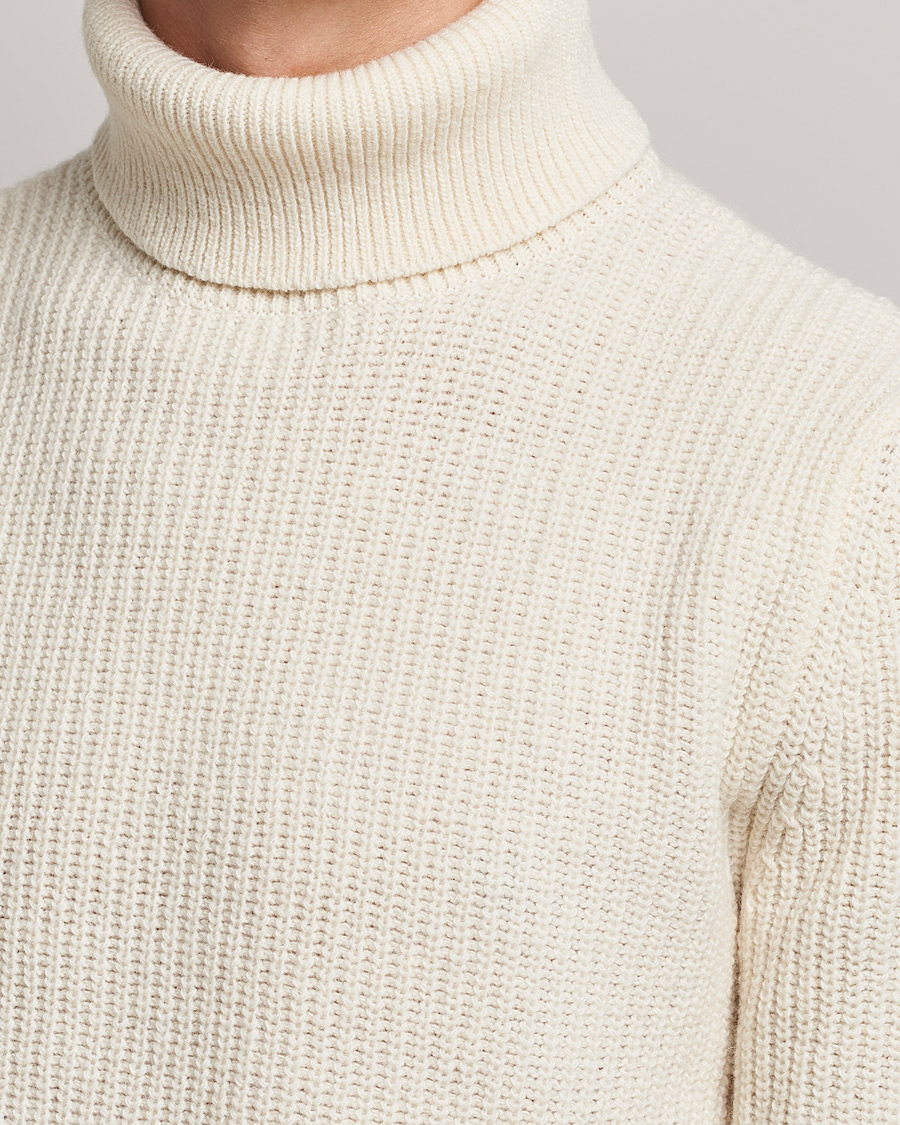 Herre | Gensere | Barbour International | Knitted Rollneck Whisper White