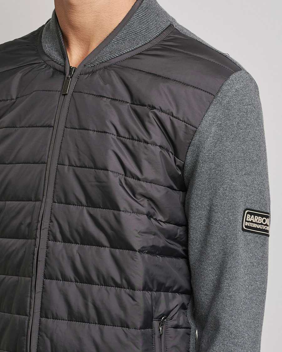 Herre | Gensere | Barbour International | Baffle Zip Through Sweater Storm Grey Marl