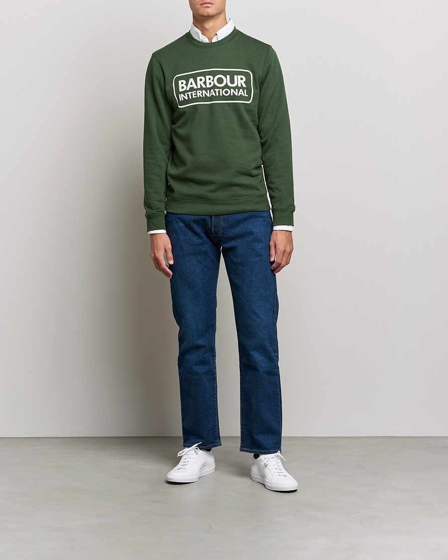 Herre |  | Barbour International | Large Logo Sweatshirt Kombo Green