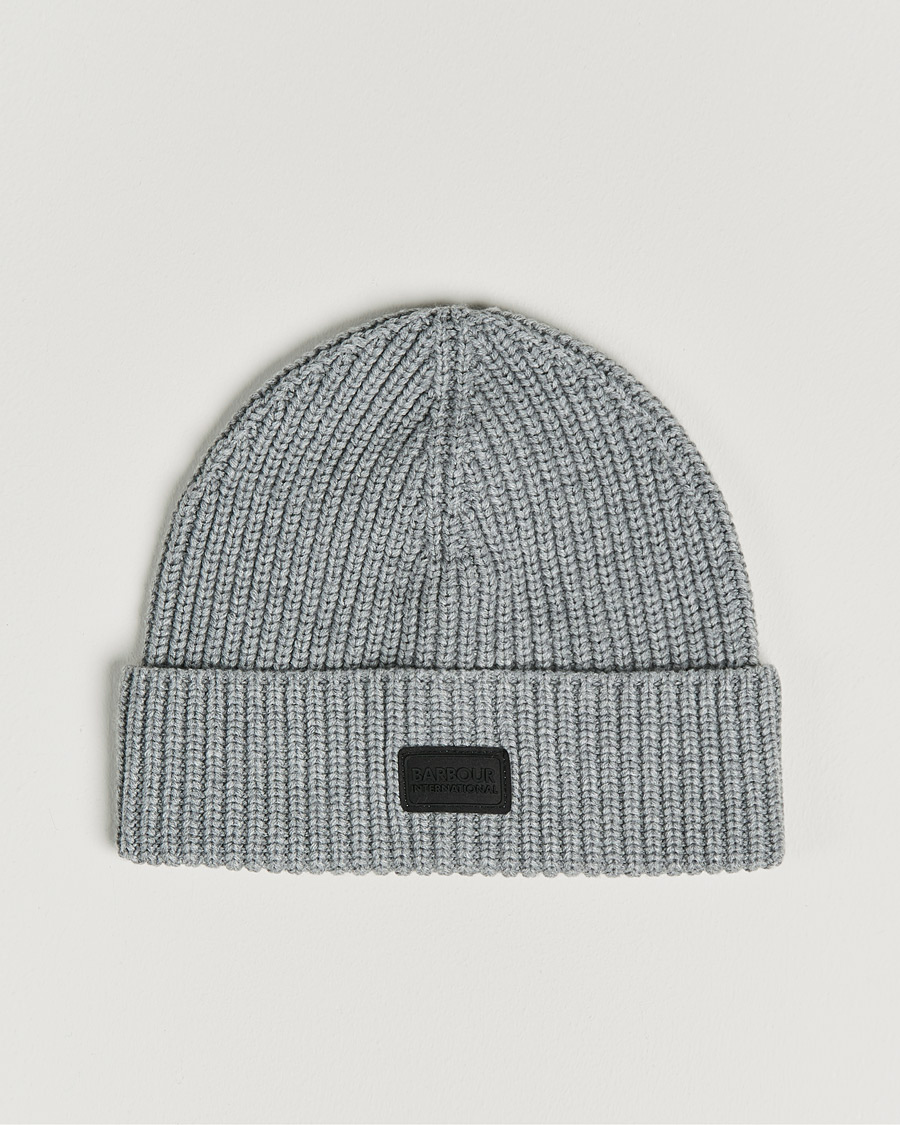 Herre | Barbour International Sweeper Knitted Beanie Grey Marl | Barbour International | Sweeper Knitted Beanie Grey Marl
