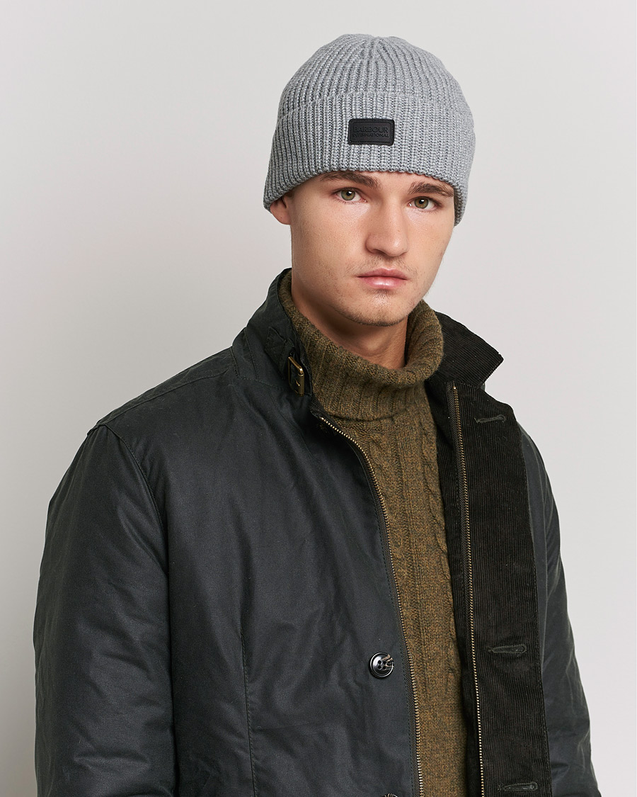 Herre | Barbour International Sweeper Knitted Beanie Grey Marl | Barbour International | Sweeper Knitted Beanie Grey Marl