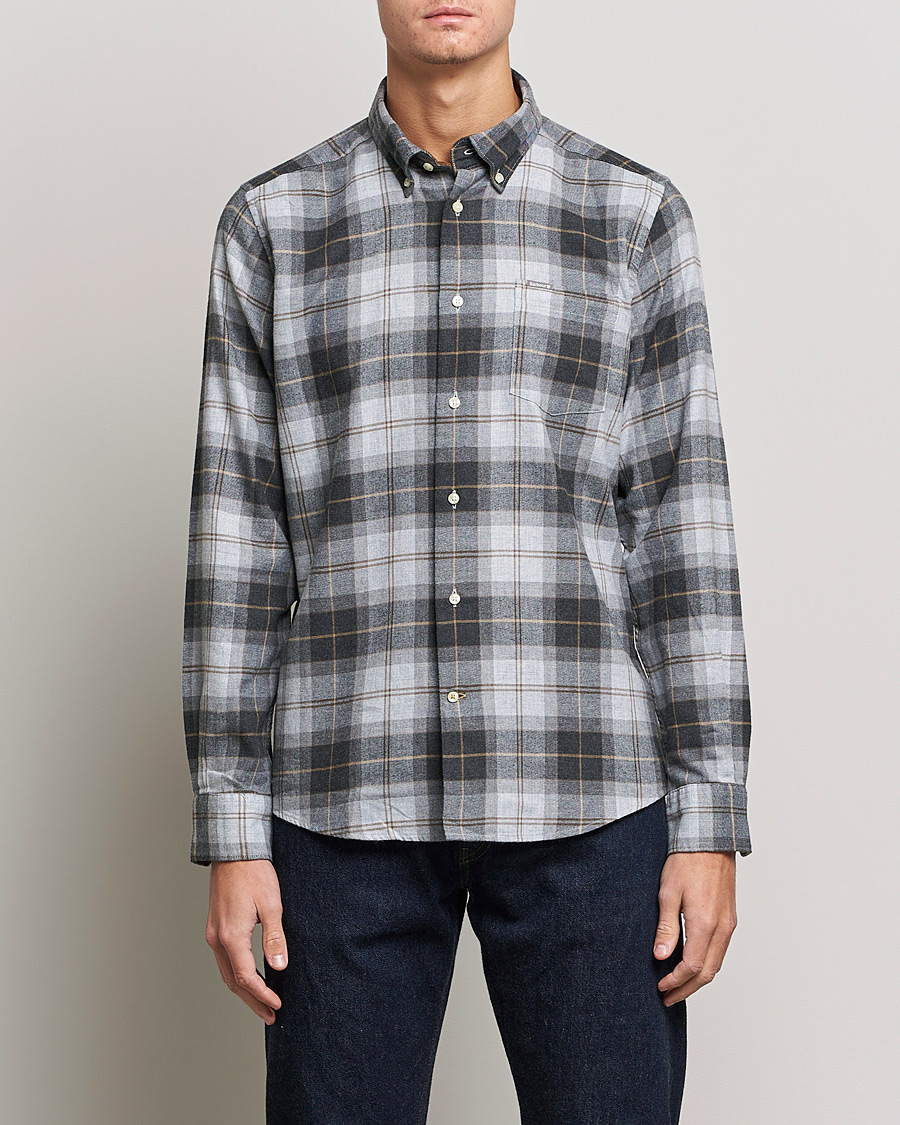Herre | Flanellskjorter | Barbour Lifestyle | Flannel Check Shirt Grey Stone