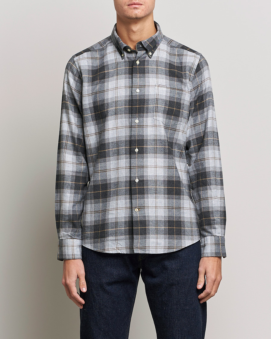 Herre | Skjorter | Barbour Lifestyle | Flannel Check Shirt Grey Stone