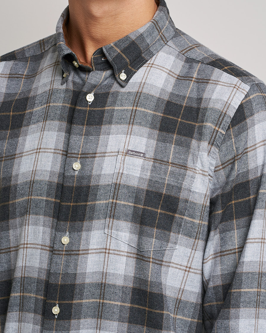 Herre | Skjorter | Barbour Lifestyle | Flannel Check Shirt Grey Stone