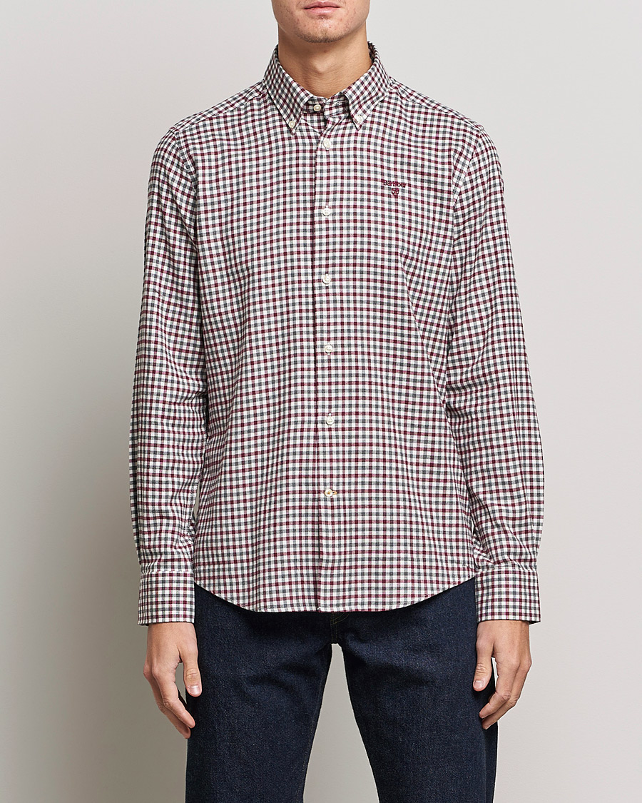 Herre | Best of British | Barbour Lifestyle | Finkle Gingham Flannel Shirt Port Red