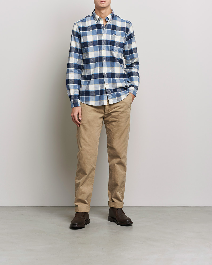 Herre | Flanellskjorter | Barbour Lifestyle | Country Check Flannel Shirt Blue