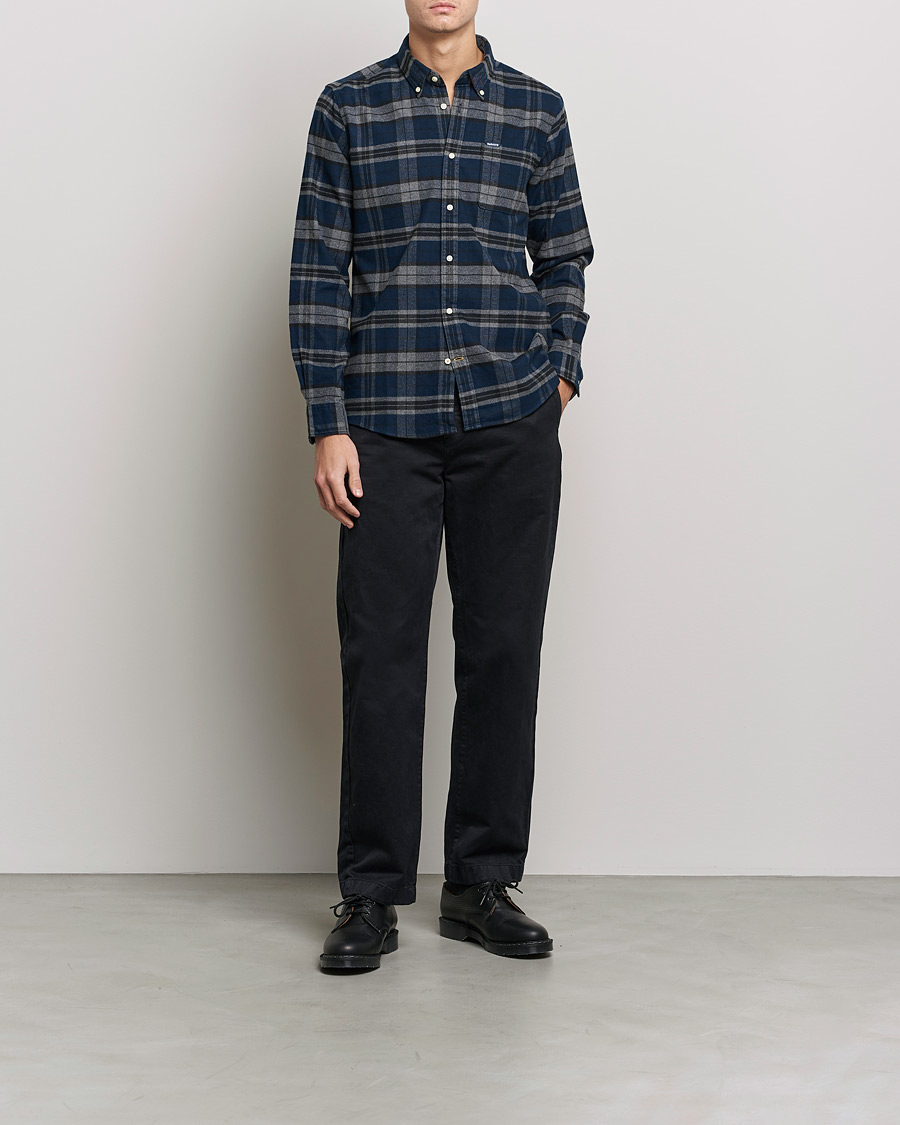 Herre | Skjorter | Barbour Lifestyle | Betsom Flannel Check Shirt Grey Marl
