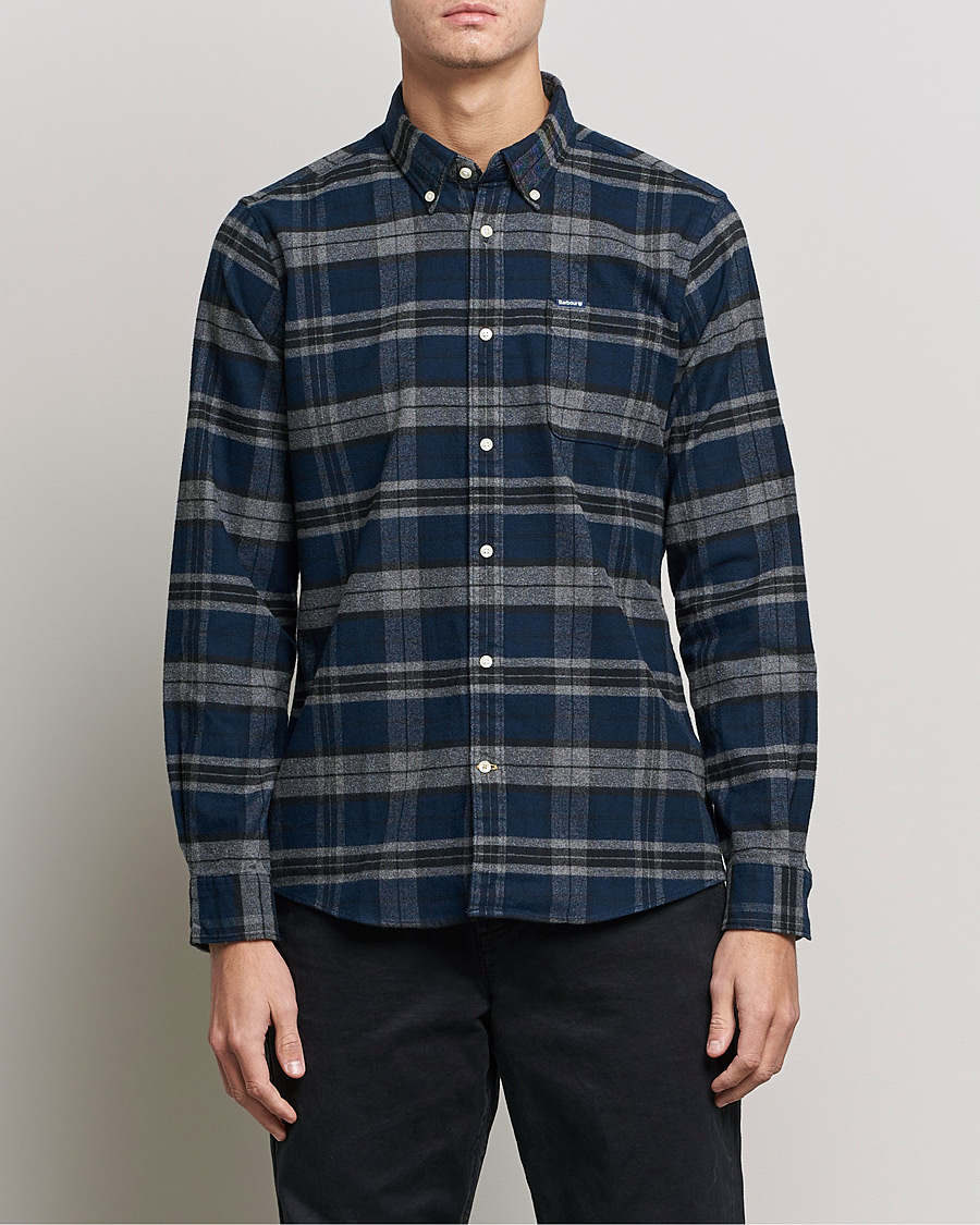 Herre | Barbour | Barbour Lifestyle | Betsom Flannel Check Shirt Grey Marl