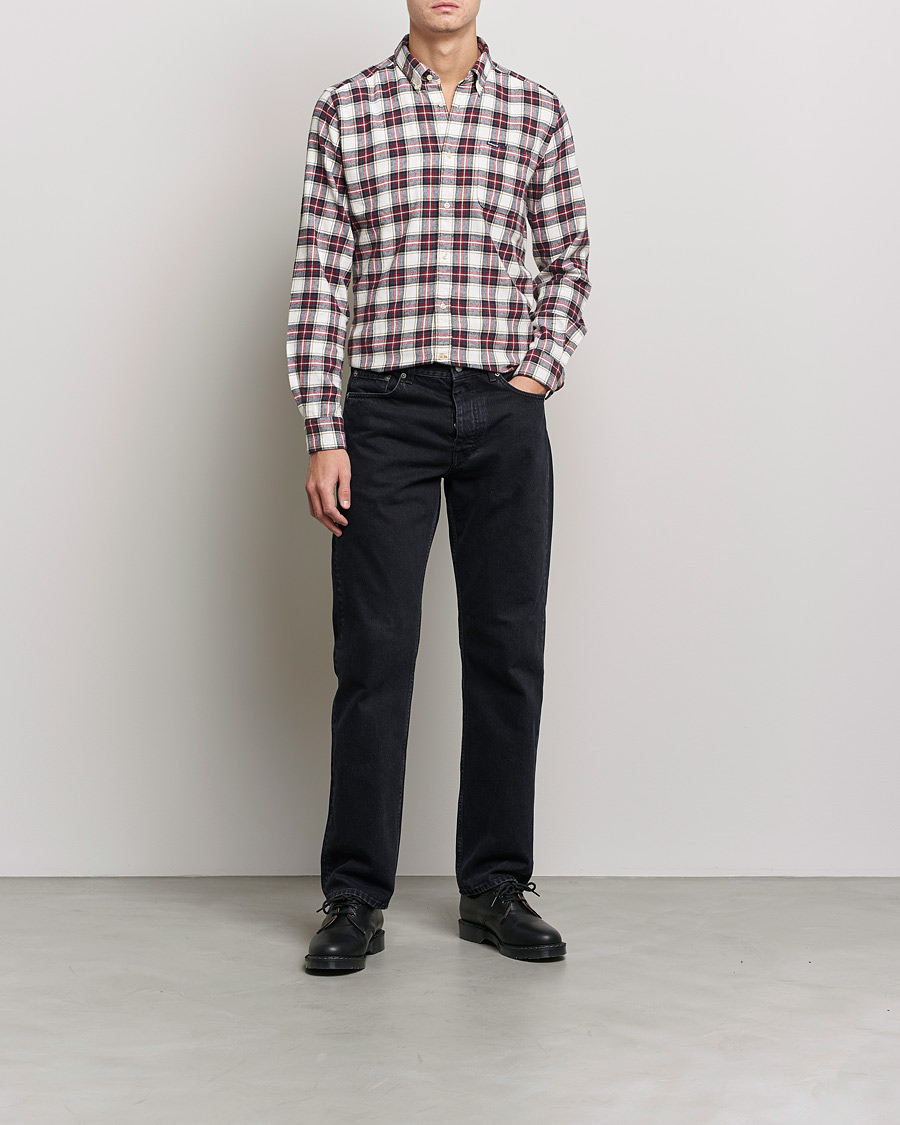 Herre | Skjorter | Barbour Lifestyle | Alderton Flannel Check Shirt Ecru