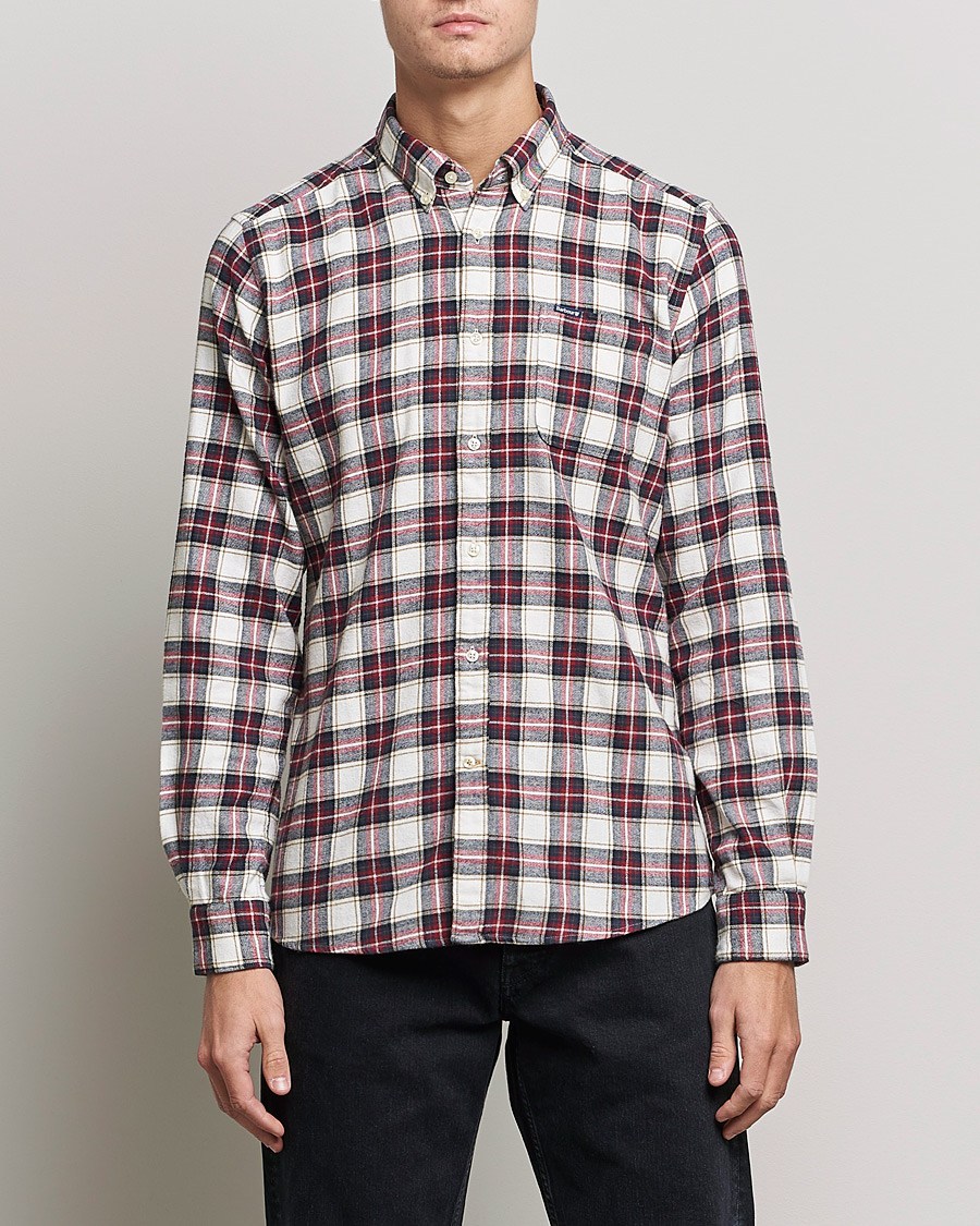 Herre | Skjorter | Barbour Lifestyle | Alderton Flannel Check Shirt Ecru