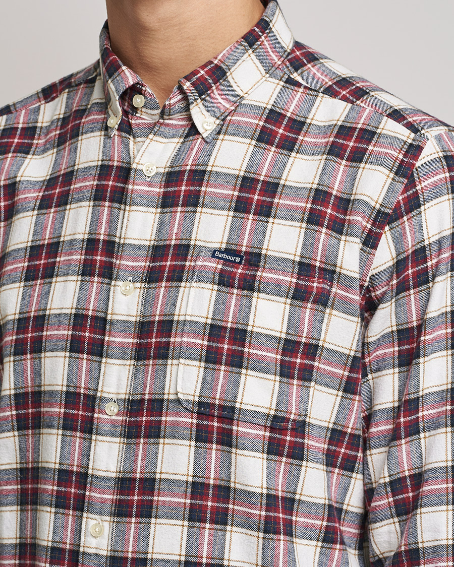 Herre | Skjorter | Barbour Lifestyle | Alderton Flannel Check Shirt Ecru
