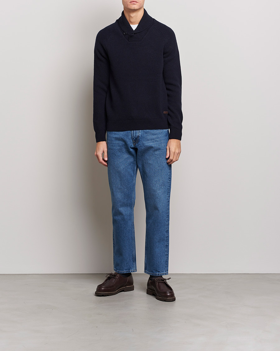 Herre | Gensere | Barbour Lifestyle | Gurnard Dock Shawl Knitted Sweater Navy