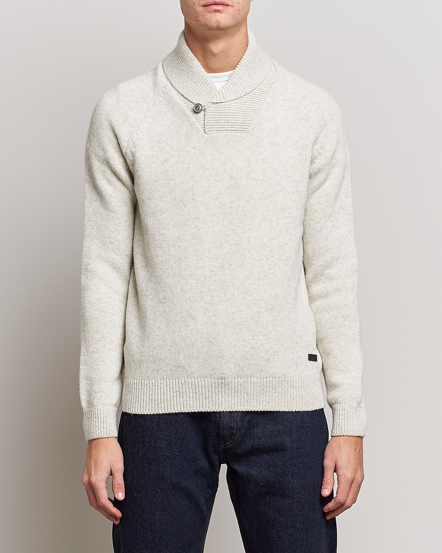 Herre |  | Barbour Lifestyle | Gurnard Dock Shawl Knitted Sweater Whisper White
