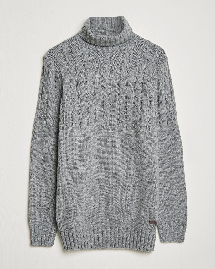 Herre | Gensere | Barbour Lifestyle | Duffle Cable Rollneck Grey Marl