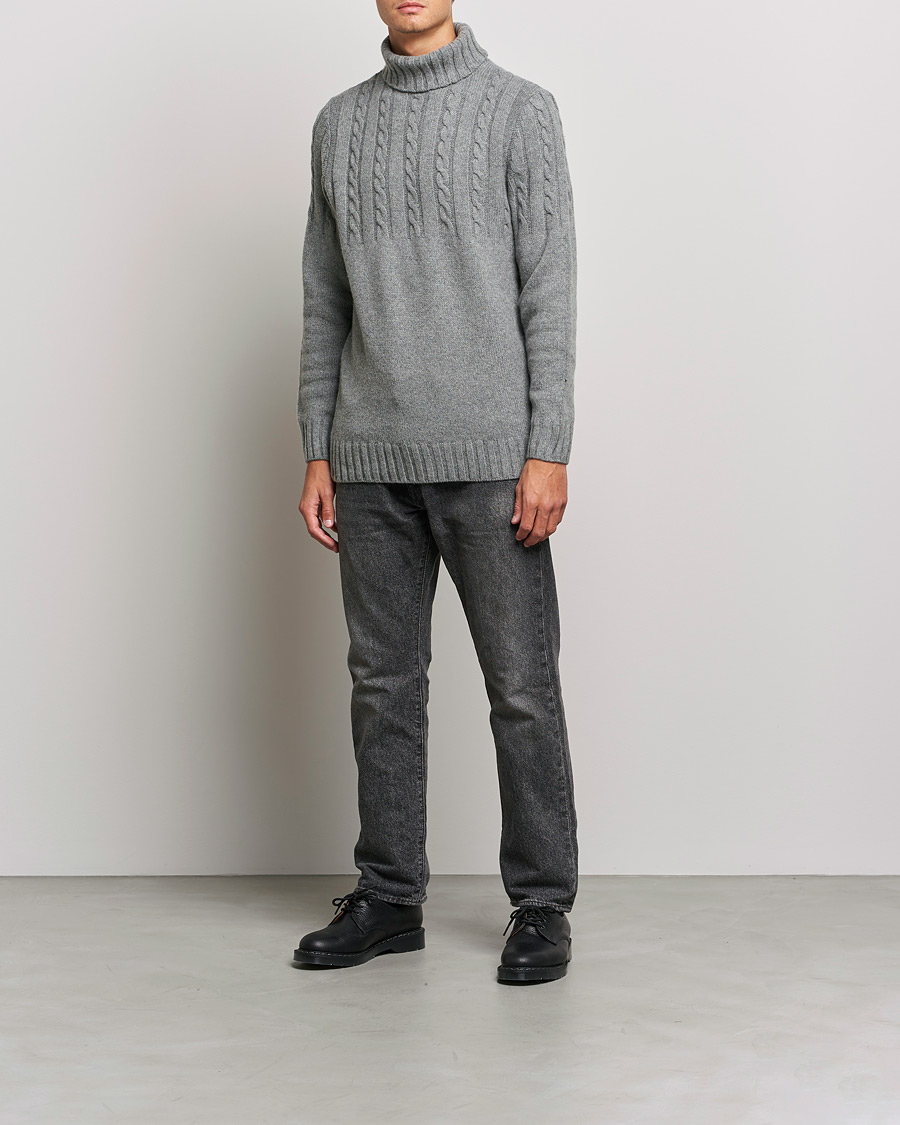Herre | Gensere | Barbour Lifestyle | Duffle Cable Rollneck Grey Marl