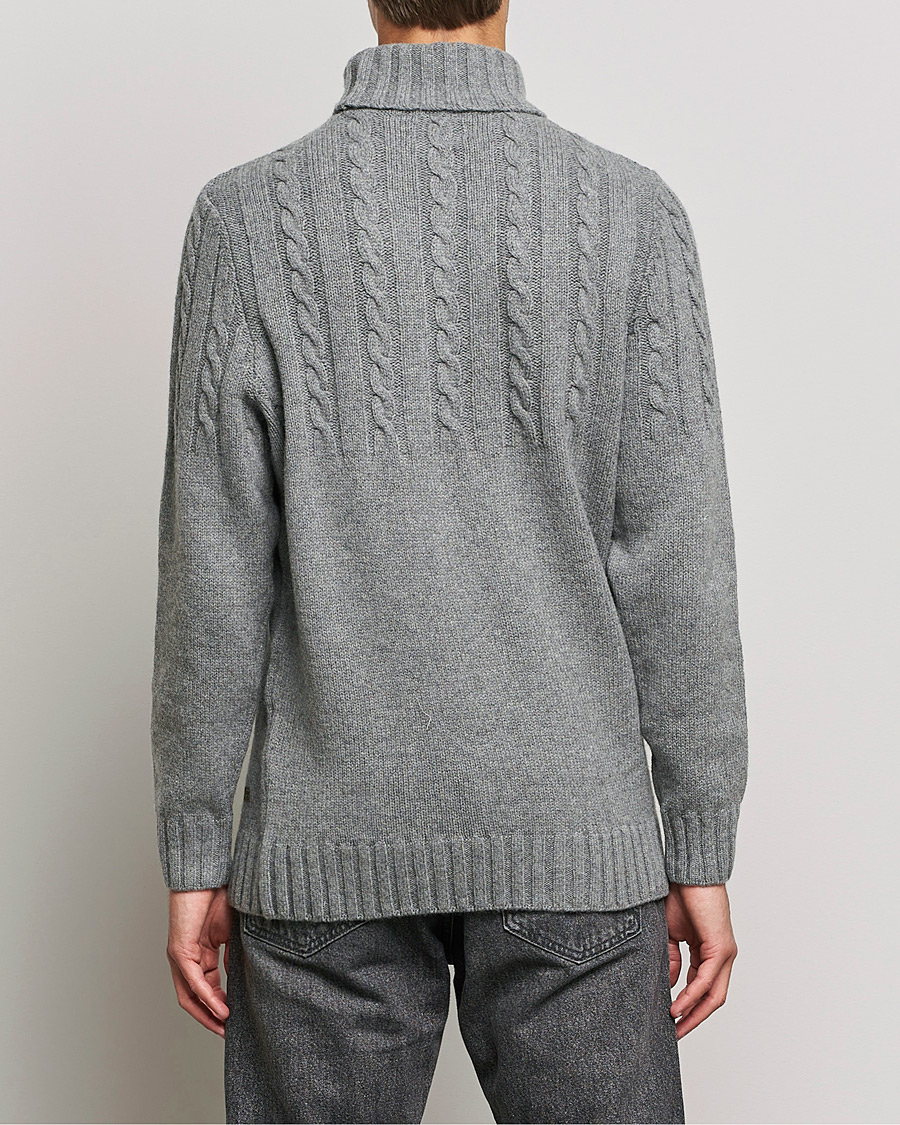 Herre | Gensere | Barbour Lifestyle | Duffle Cable Rollneck Grey Marl
