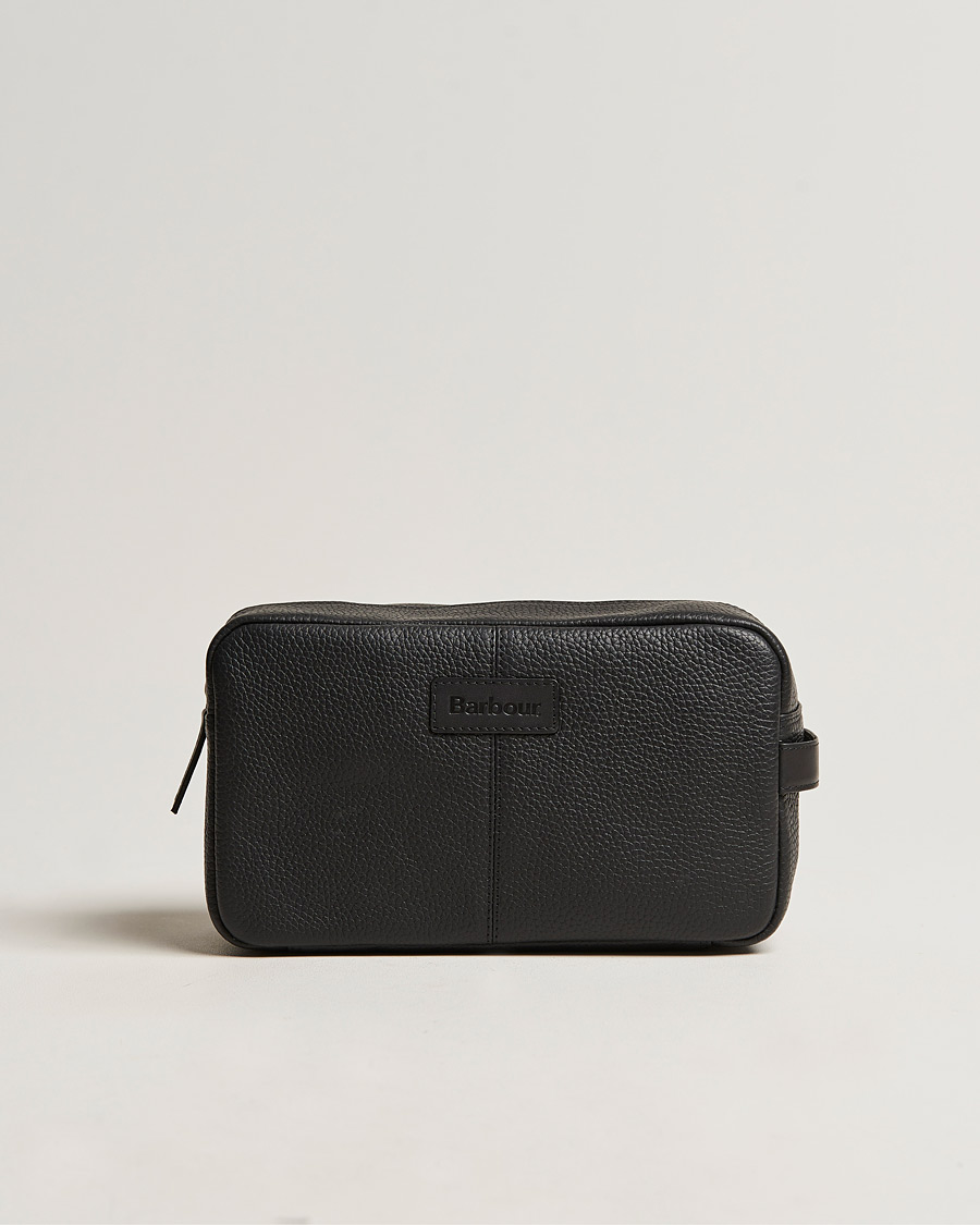 Herre | Barbour Lifestyle Highgate Leather Washbag Black | Barbour Lifestyle | Highgate Leather Washbag Black
