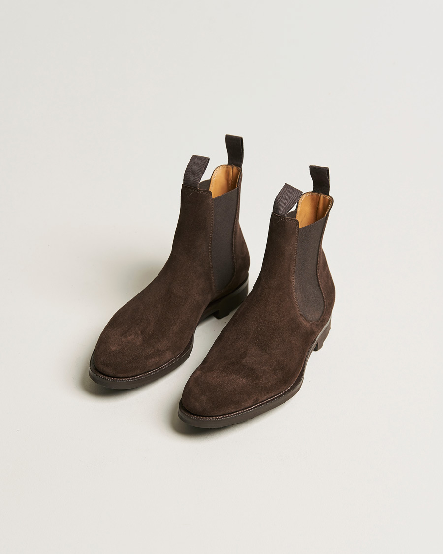 Herre | Edward Green Newmarket Suede Chelsea Boot Espresso | Edward Green | Newmarket Suede Chelsea Boot Espresso