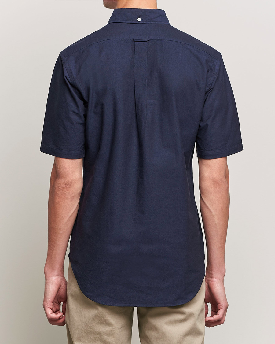 Herre | Skjorter | Kamakura Shirts | Vintage Ivy Short Sleeve Popover Shirt Navy