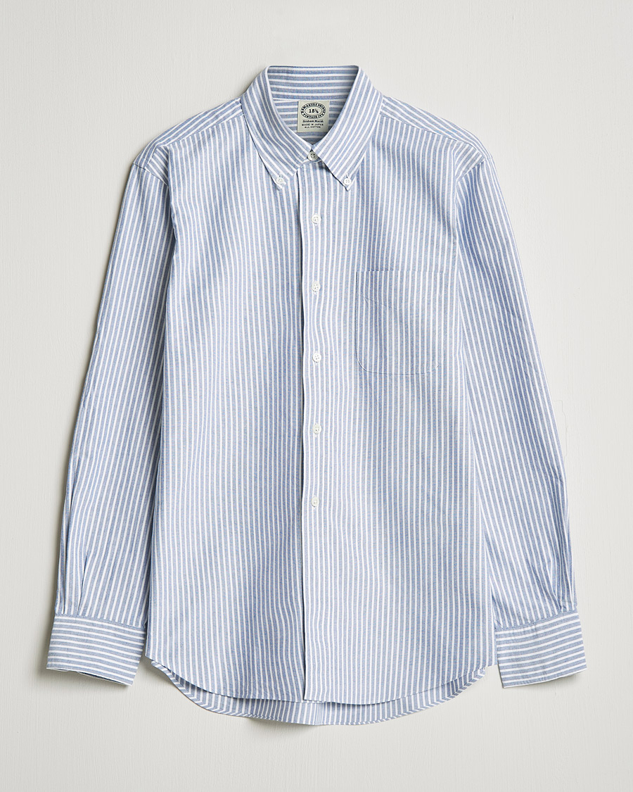 Herre |  | Kamakura Shirts | Vintage Ivy Striped Oxford BD Shirt Light Blue