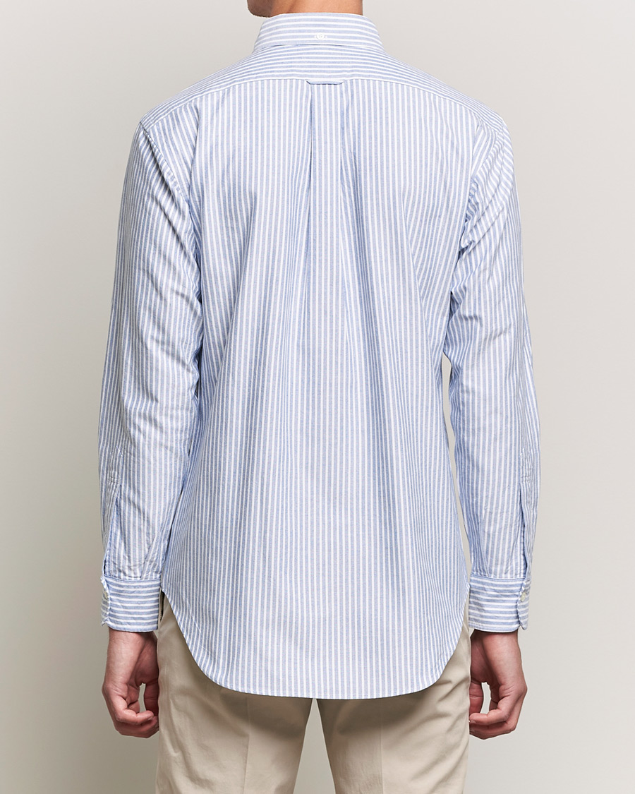 Herre | Skjorter | Kamakura Shirts | Vintage Ivy Striped Oxford BD Shirt Light Blue