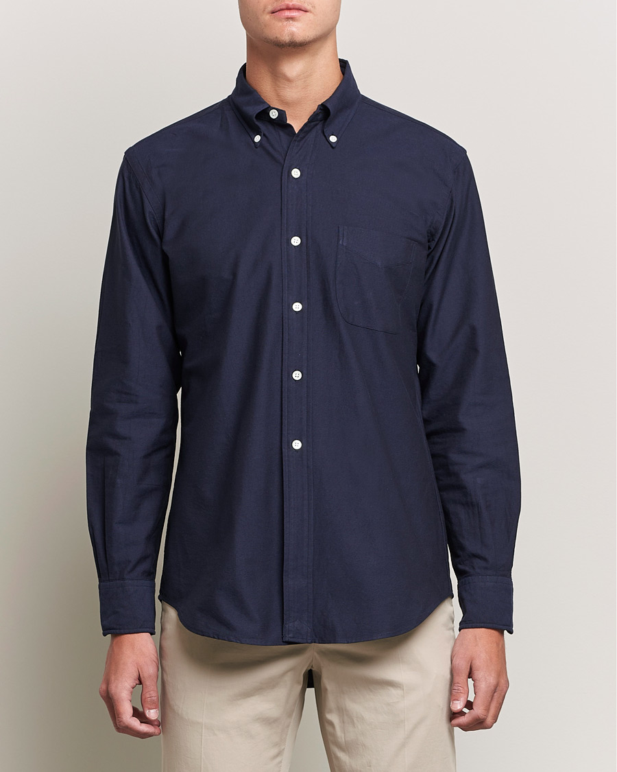 Herre | Skjorter | Kamakura Shirts | Vintage Ivy Oxford BD Shirt Navy