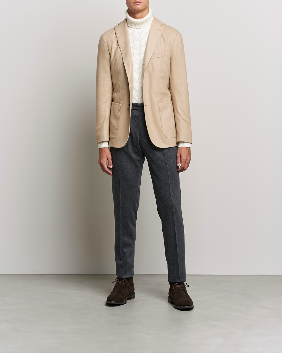 Herre | Italian Department | Boglioli | K Jacket Dyed Flannel Blazer Beige