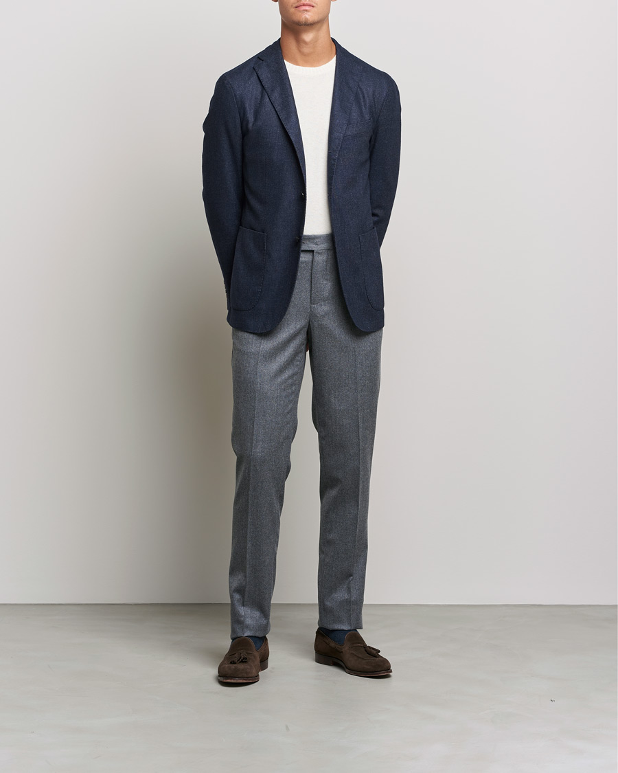 Herre | | Boglioli | K Jacket Dyed Flannel Blazer Dark Blue