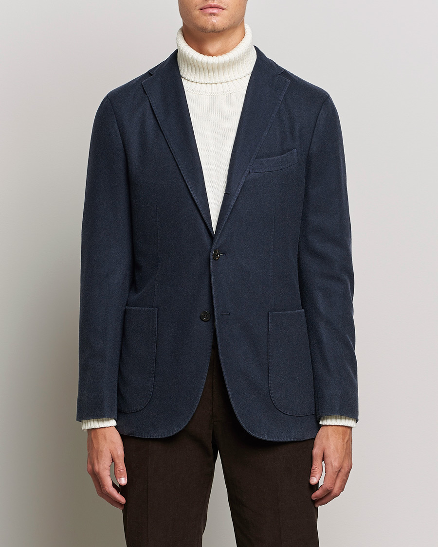 Herre |  | Boglioli | K Jacket Garment Dyed Cashmere Blazer Dark Blue