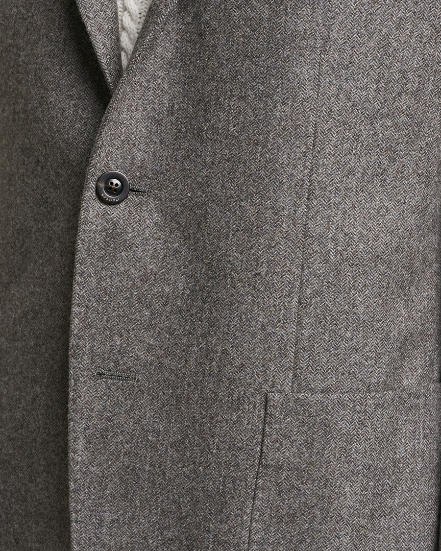 Herre | Dressjakker | Boglioli | K Jacket Herringbone Wool Blazer Light Grey