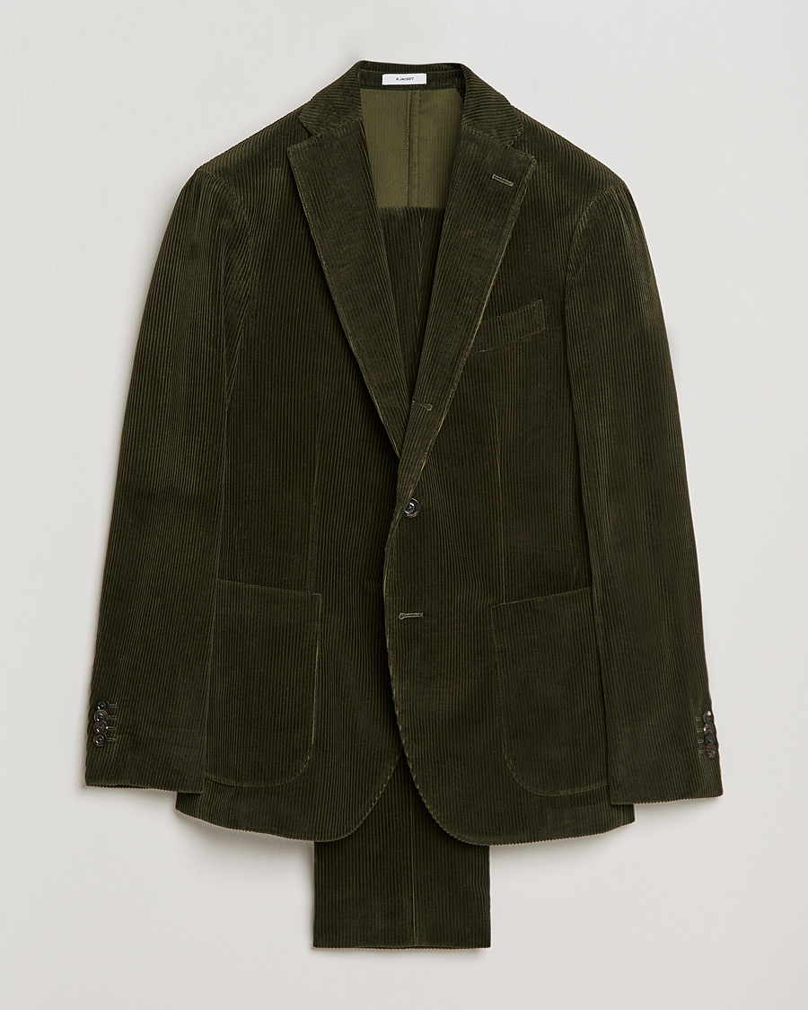 Herre | Dresser | Boglioli | K Jacket Wale Corduroy Suit Forest Green