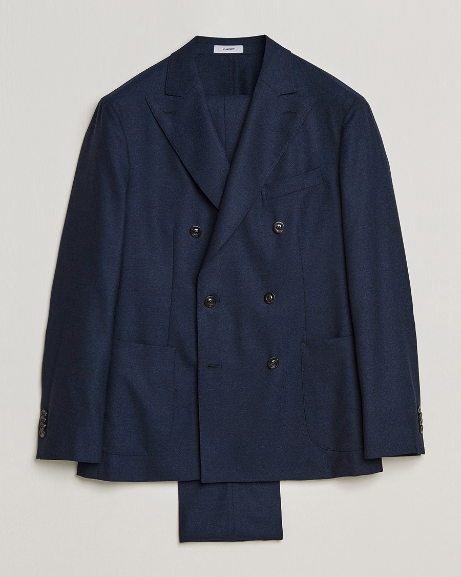 Herre |  | Boglioli | K Jacket DB Flannel Suit Navy