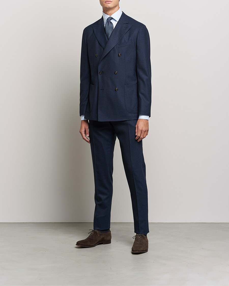 Herre | Dresser | Boglioli | K Jacket DB Flannel Suit Navy