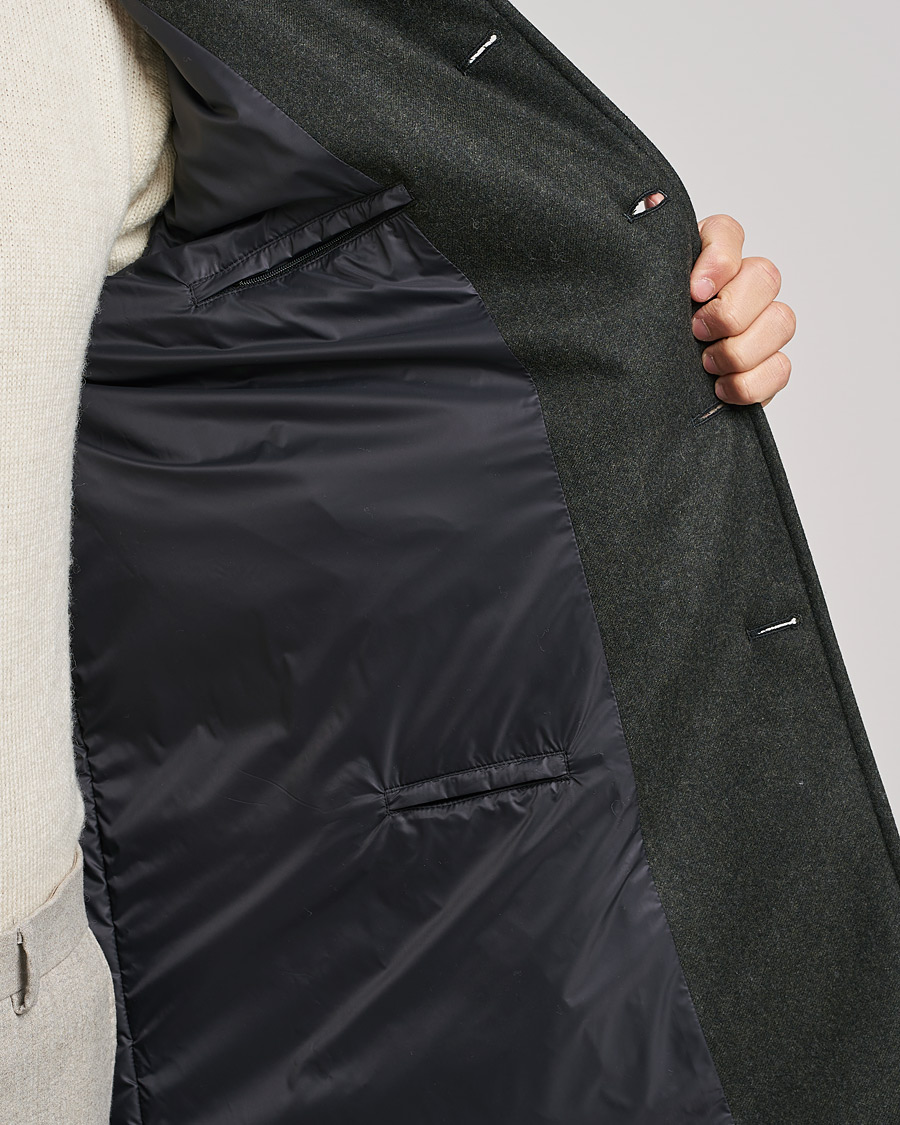 Herre | Jakker | Boglioli | Padded Wool Coat Forest Green