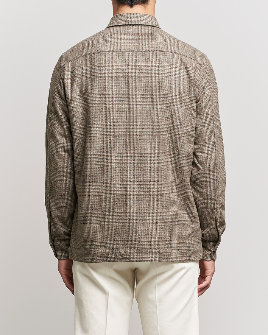 Herre | Skjorter | Boglioli | Check Flannel Overshirt Beige
