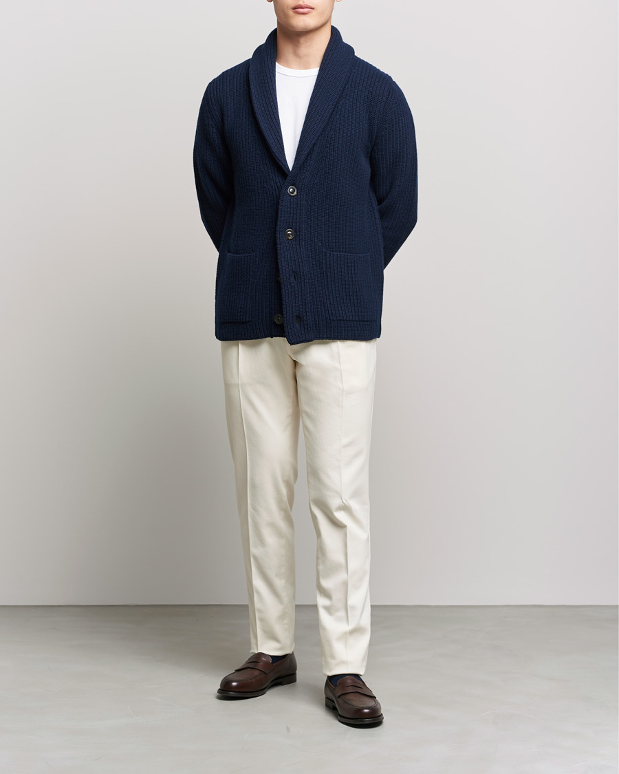 Herre | Gensere | Boglioli | Shawl Collar Cardigan Navy