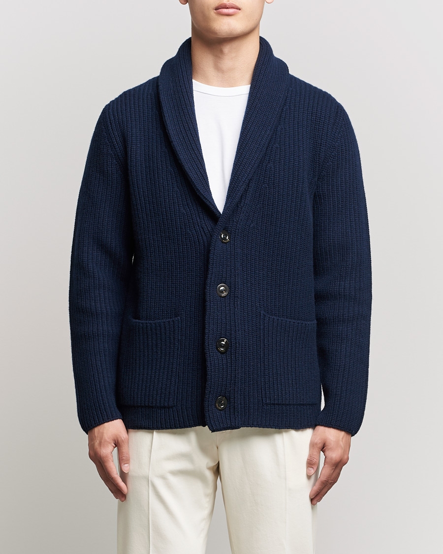Herre | Gensere | Boglioli | Shawl Collar Cardigan Navy
