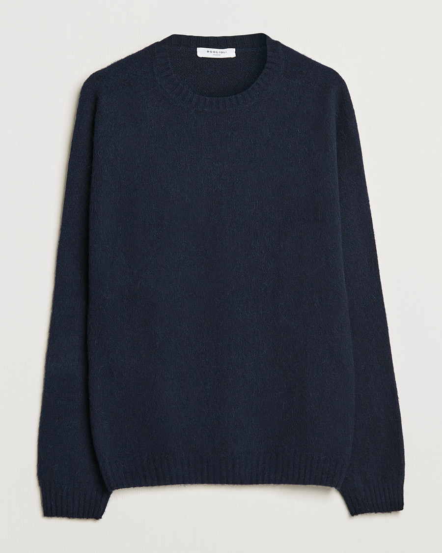 Herre | Gensere | Boglioli | Brushed Cashmere Sweater Navy