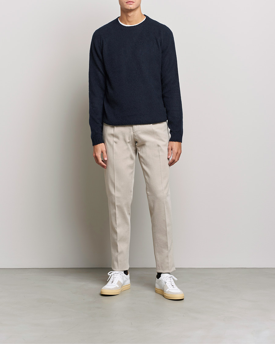Herre | Gensere | Boglioli | Brushed Cashmere Sweater Navy