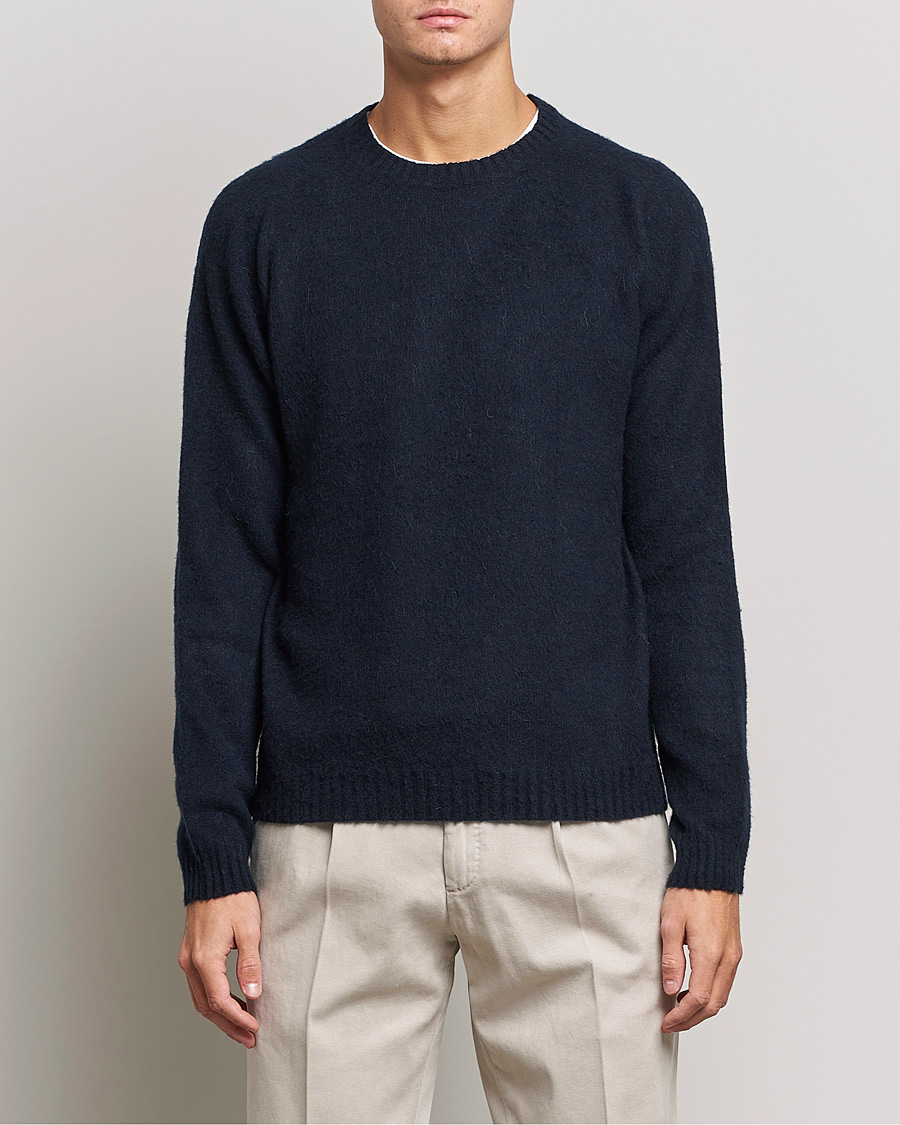 Herre | Gensere | Boglioli | Brushed Cashmere Sweater Navy