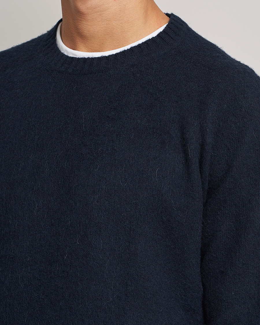 Herre | Gensere | Boglioli | Brushed Cashmere Sweater Navy