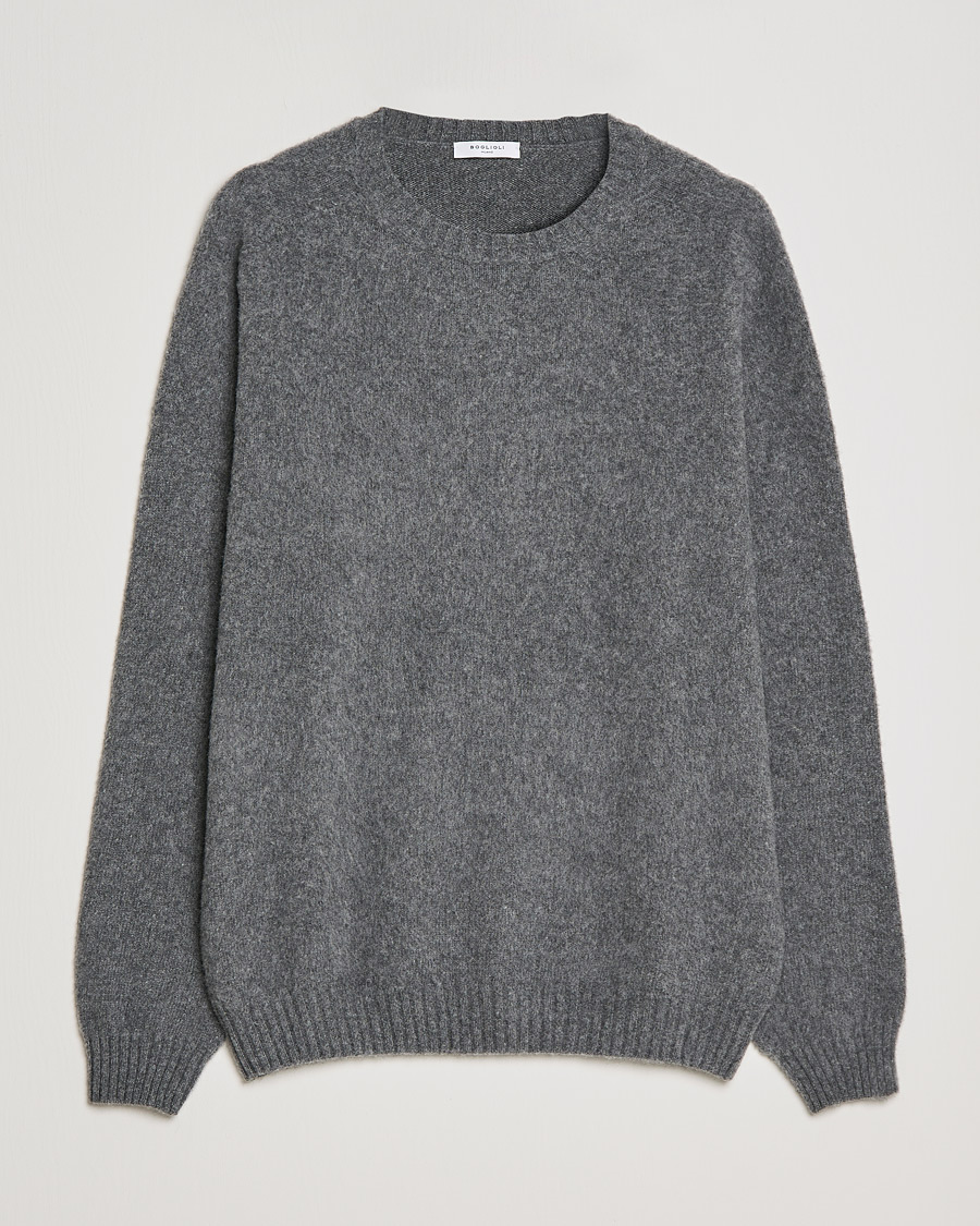 Herre | Gensere | Boglioli | Brushed Cashmere Sweater Grey Melange