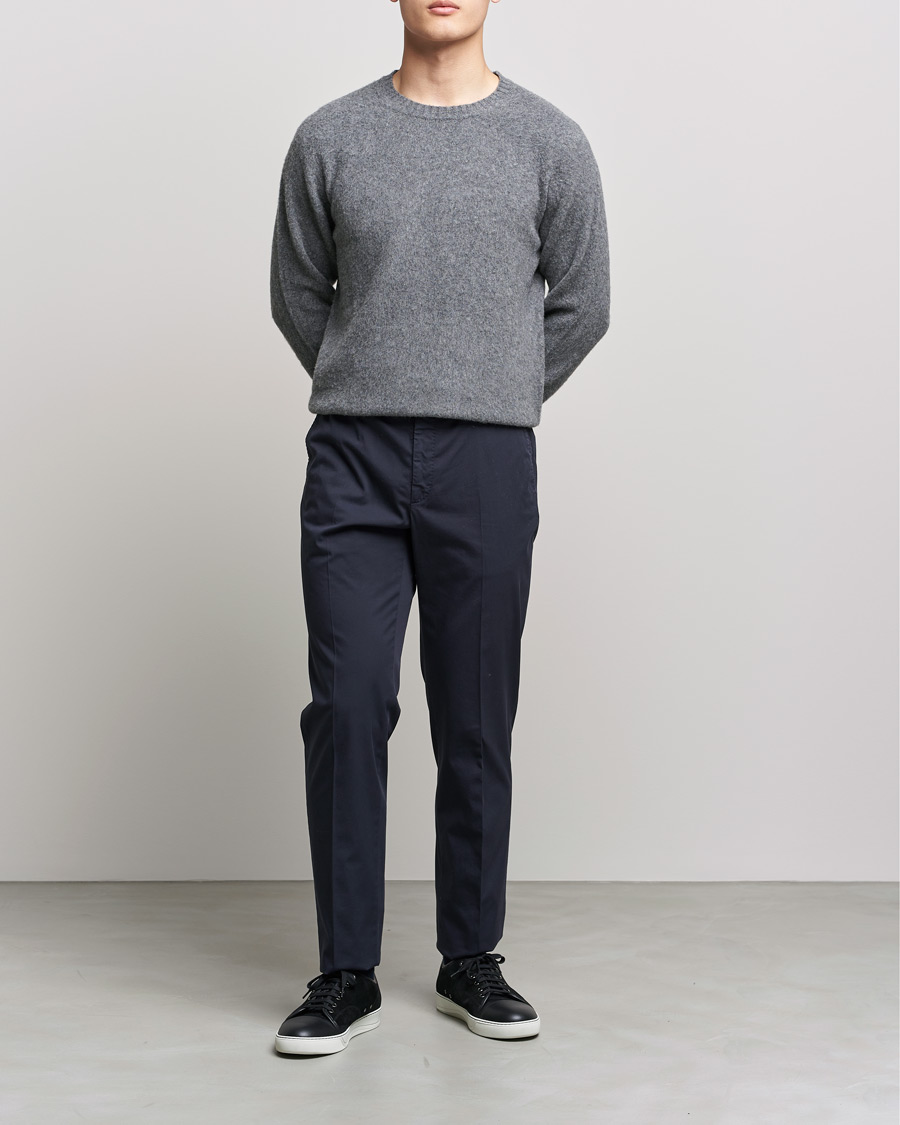 Herre | Gensere | Boglioli | Brushed Cashmere Sweater Grey Melange